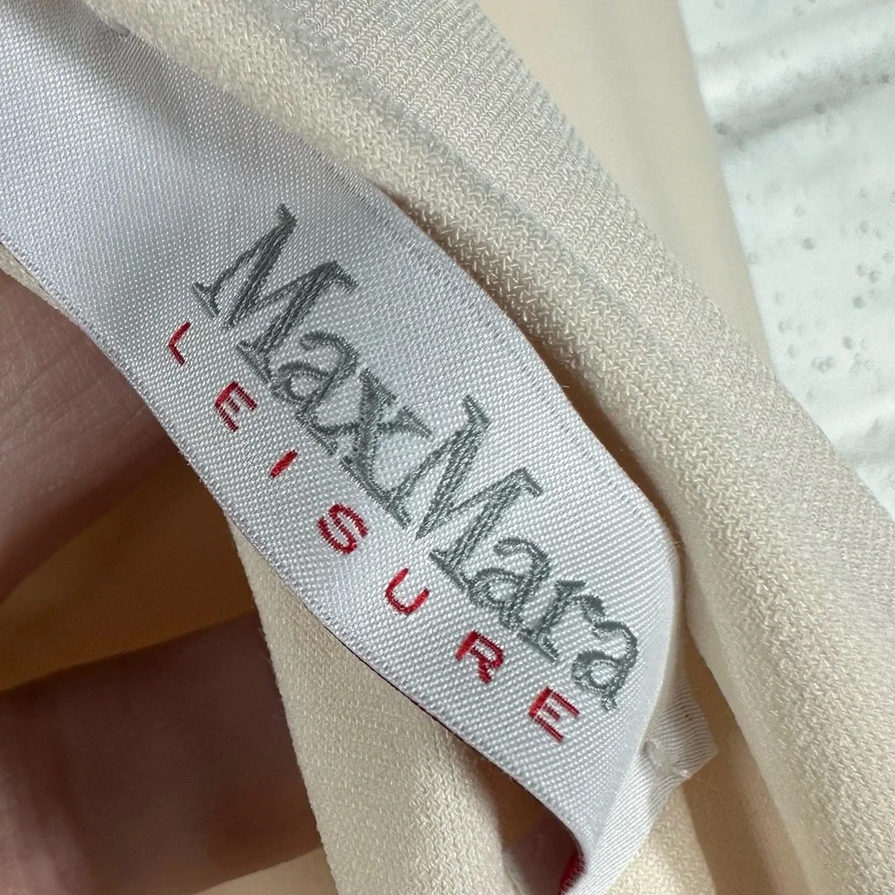 MAXMARA LEISURE Ivory Kardigan Damski Gordon Lightweight Smooth Size US Large - Picture 3 of 15